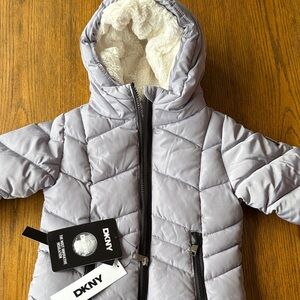 Girl's DKNY Light Gray Quilted Jacket